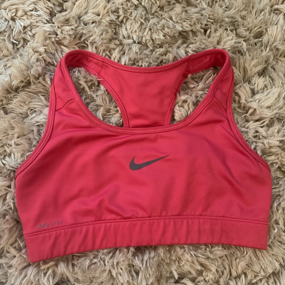 Pink nike sports bra